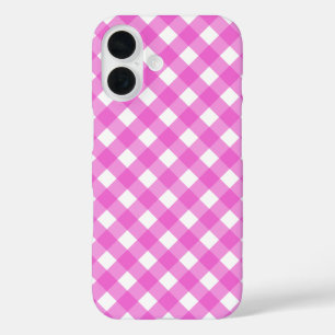 Pink gingham iPhone 16 case