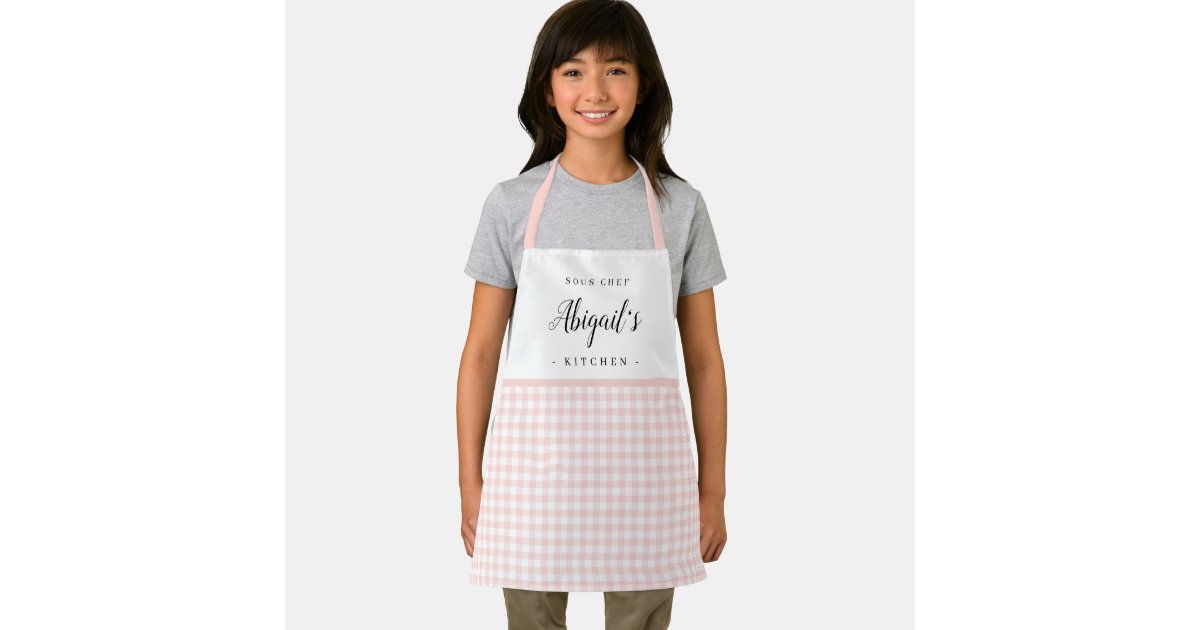 Mother Daughter matching aprons Retro blue gingham aprons