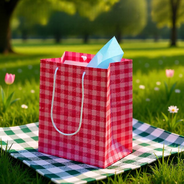 Pink Gingham Check – Cute Classic Plaid Medium Gift Bag (Pink Gingham Check – Cute Classic Plaid Medium Gift Bag
)