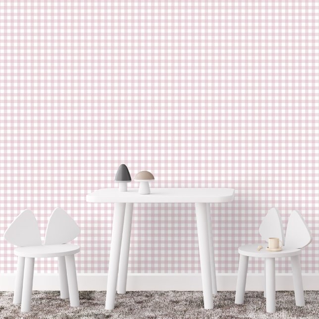 Pink gingham check cute simple farmhouse plaid wallpaper  (Creator Uploaded)