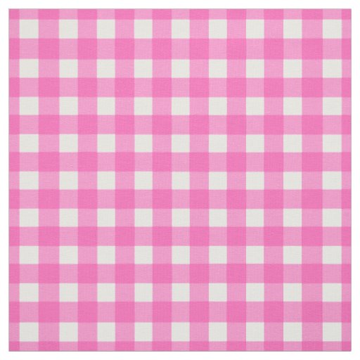 Pink Gingham Check Fabric