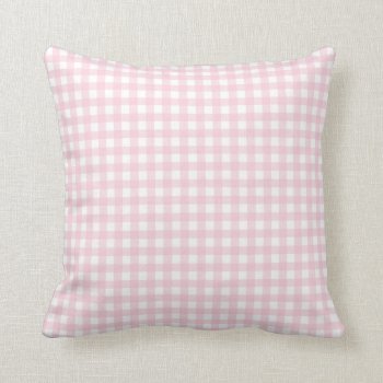 Pink Gingham Check Luxury Cushion Pillow by roughcollie at Zazzle