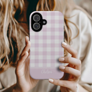 Pink Gingham Check MagSafe Tough iPhone 17 Case