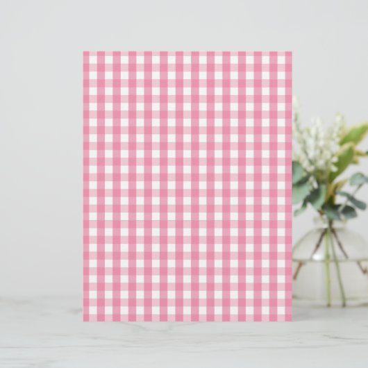 Pink Gingham Check Pattern (Standing Front)