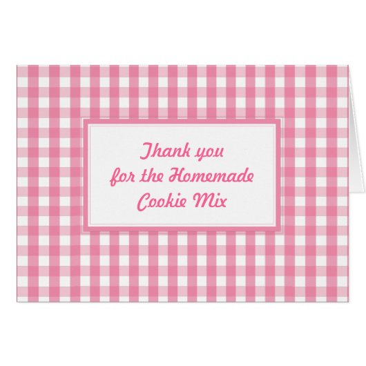 Pink Gingham Check Pattern Cards (Front Horizontal)