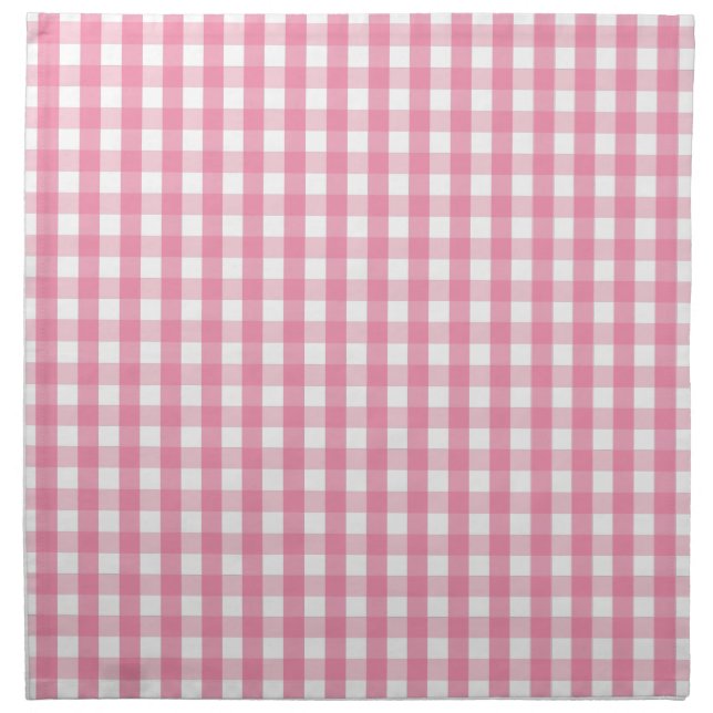 Pink Gingham Check Pattern Napkin (Front)