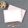 Pink Gingham Check Personal Stationery Note Card