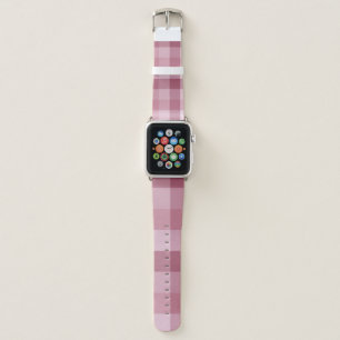 Pink Gingham Check Plaid Design Apple Watch Band