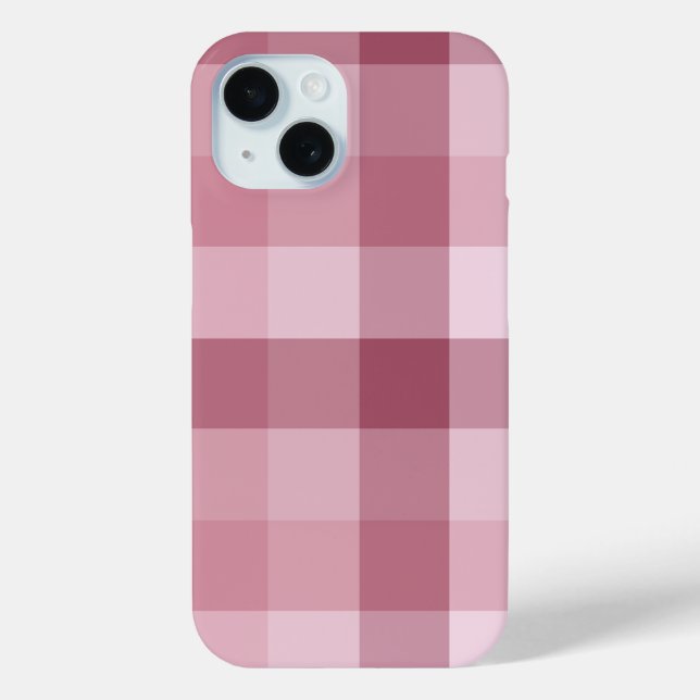 Pink Gingham Check Plaid Design Case-Mate iPhone Case (Back)