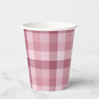 Pink Gingham Check Plaid Design Paper Cups