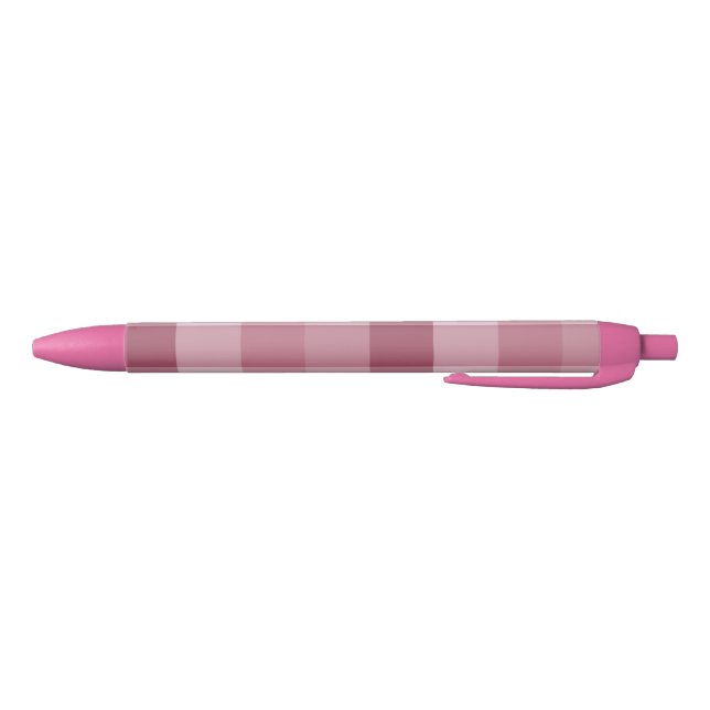 Pink Gingham Check Plaid Design Pen (Bottom)
