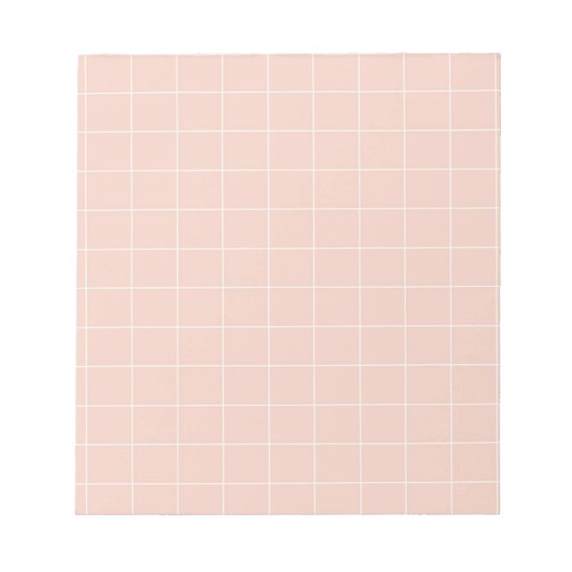 Pink Gingham Checkered Charming Stylish Stationary Notepad (Front)
