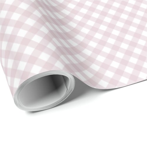 Pink gingham checks simple cute plaid wrapping paper