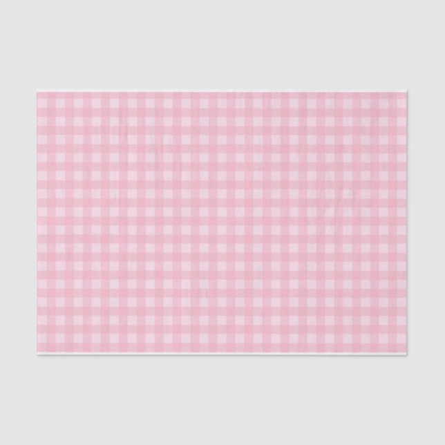 Pink Gingham Checks tissue paper (Front)