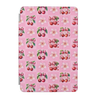 Pink Gingham Cherry Blossom iPad Mini Cover