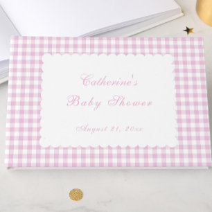Pink Gingham Classic Baby Shower Guest Book