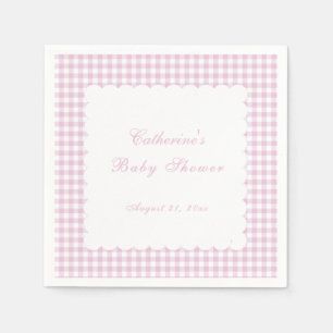 Pink Gingham Classic Baby Shower Napkin
