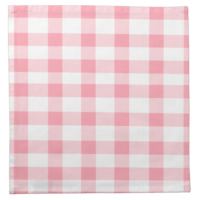 Pink Gingham Cloth Napkin (Front)