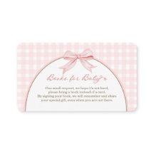 Pink Gingham Coquette Bow Books for Baby