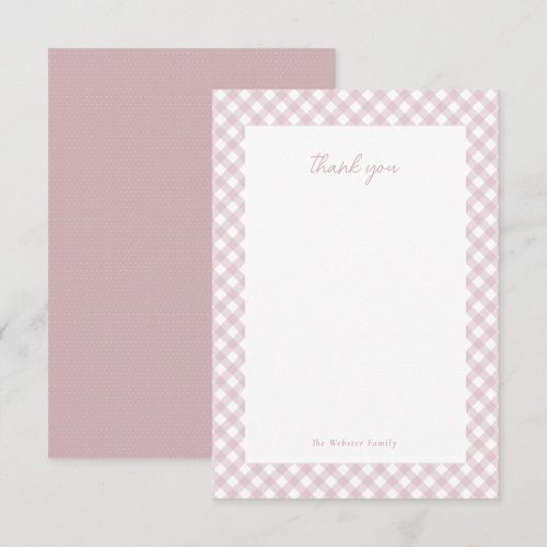 Pink gingham cute personalized baby girl shower