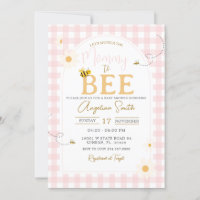 Pink Gingham Daisies Bee Baby Shower Mommy To Bee