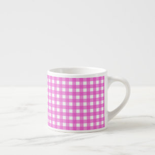 Pink gingham espresso cup