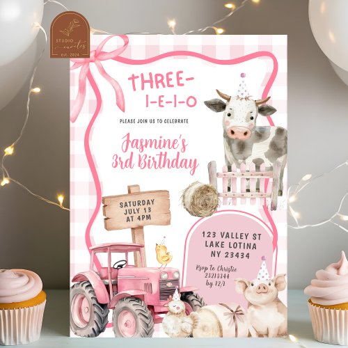 Pink Gingham Farm Birthday 