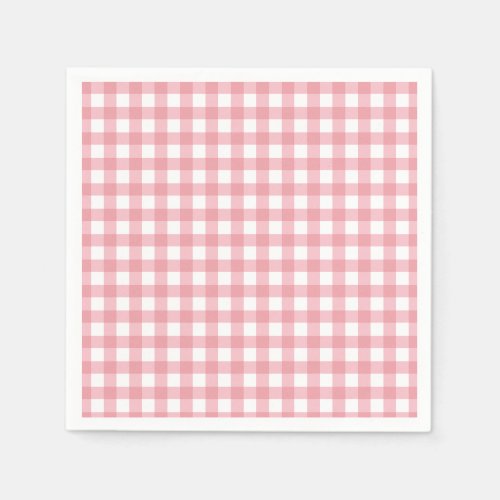 Pink gingham farm birthday napkins