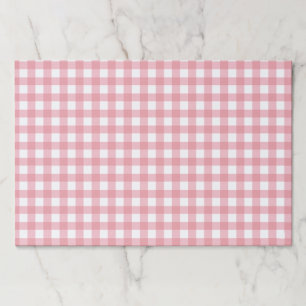 Pink gingham farm birthday paper placemats