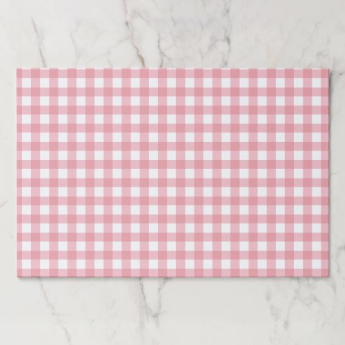 Pink gingham farm birthday paper placemats