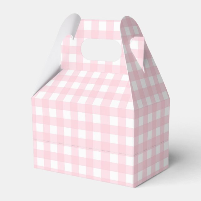 Pink Gingham Favor Boxes (Front Side)