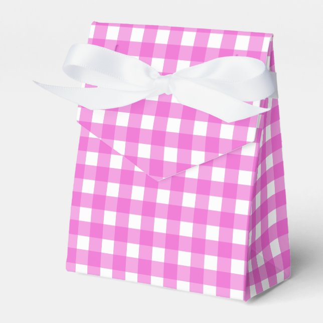 Pink gingham favor boxes (Front Side)