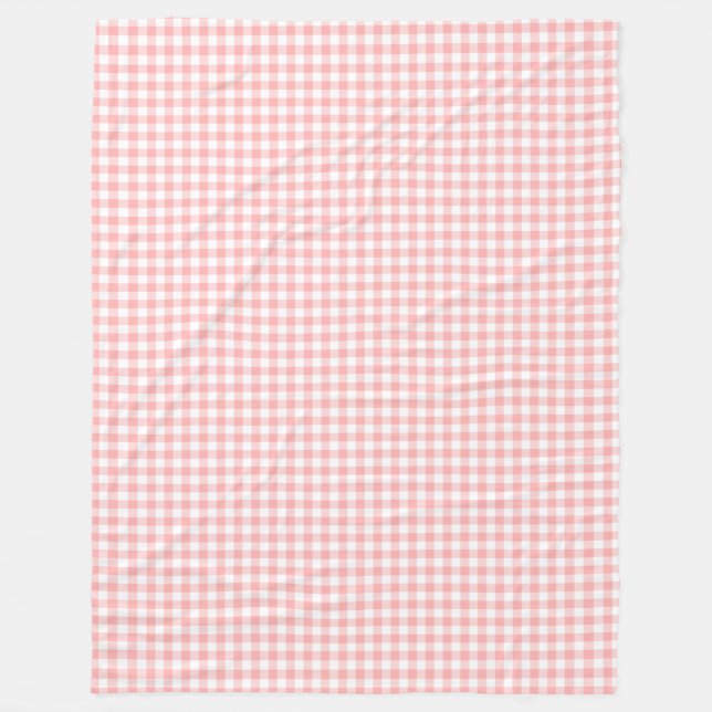 Pink Gingham Fleece Blanket (Front)