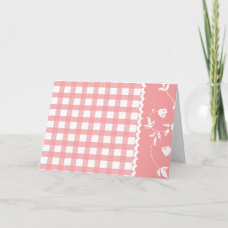 Pink Gingham Floral Mother's Day Card