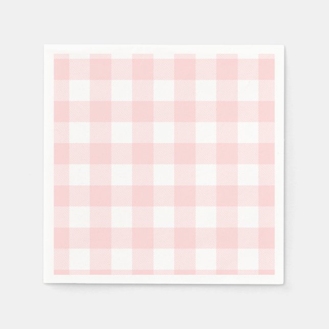 Pink Gingham For  Easter Bunny & Egg Paper Napkin (Front)