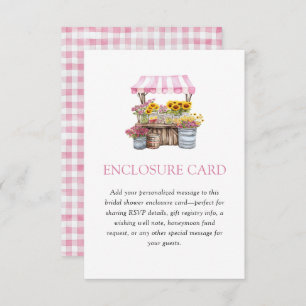 Pink Gingham Fresh Off The Market Enclosure Card