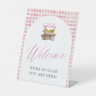 Pink Gingham Fresh Off The Market Welcome Sign