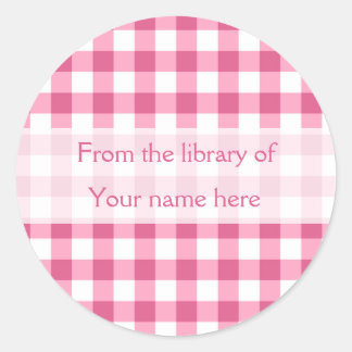 Pink Gingham From The Library of Bookplates