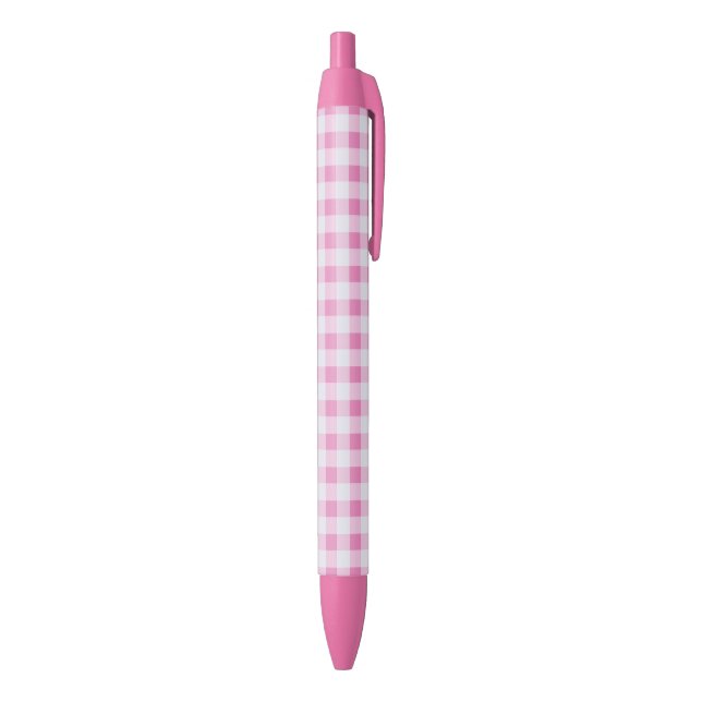 Pink Gingham, Gingham Pattern, Geometric Pattern Pen (Bottom (Vertical))