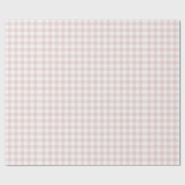 Pink Gingham Girls Party Wrapping Paper (Flat)