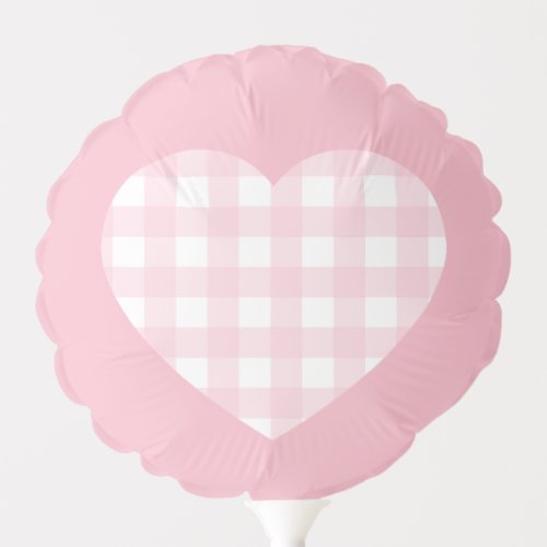 Pink Gingham Heart Balloon