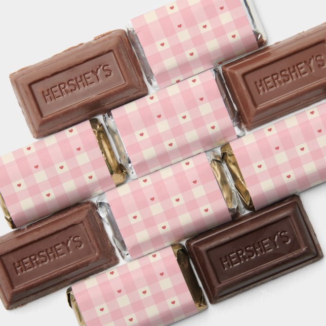 Pink Gingham Hearts Valentine  Hershey's Miniatures (Assorted)