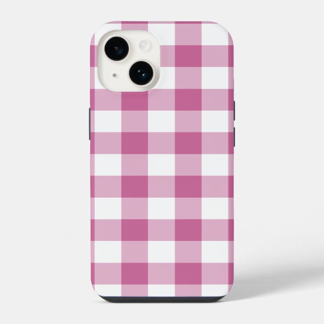 Pink Gingham Iphone Case (Back)
