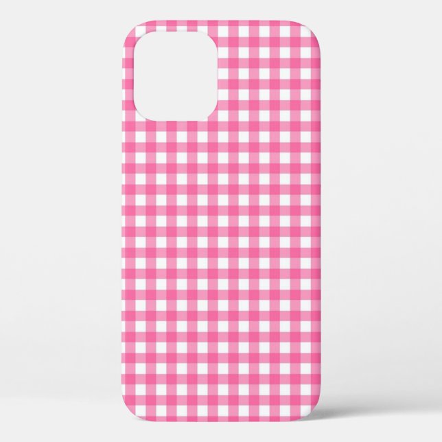 Pink Gingham iPhone Case (Back)