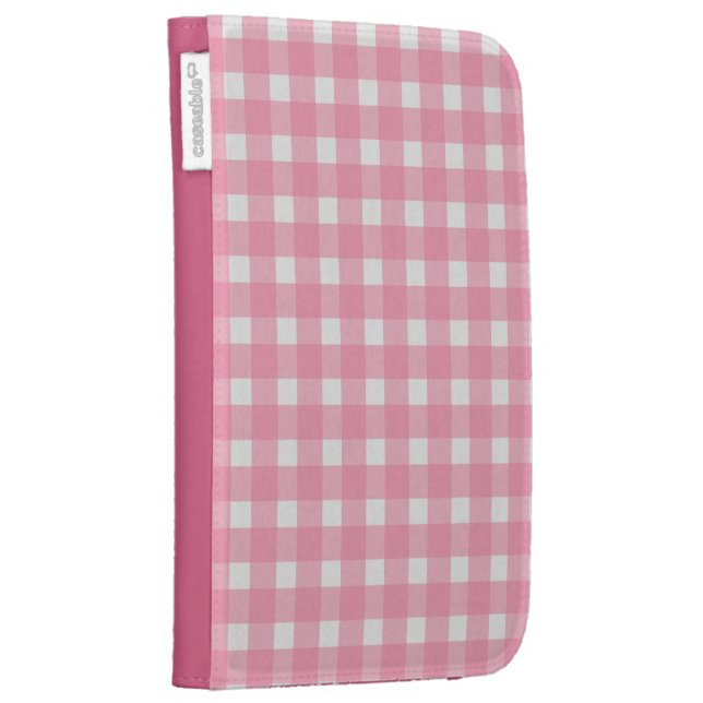 Pink Gingham Kindle Case (Front Spine)