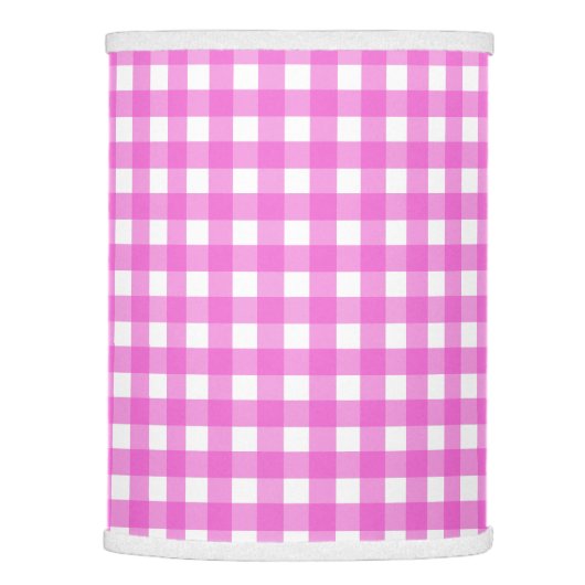 Pink gingham lamp shade (Right)
