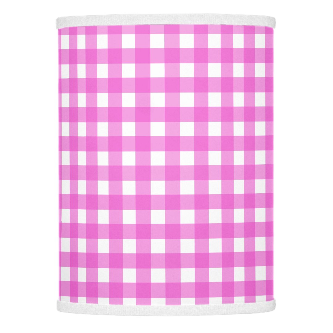Pink gingham lamp shade Zazzle