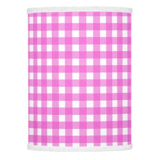 Pink gingham lamp shade (Front)