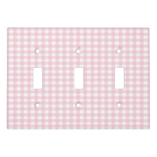 Pink Gingham Light Switch Cover