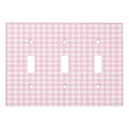 Pink Gingham Light Switch Cover
